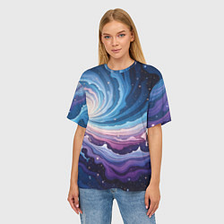 Футболка оверсайз женская Космическая волна, цвет: 3D-принт — фото 2