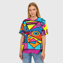 Футболка оверсайз женская Кислая геометрия, цвет: 3D-принт — фото 2