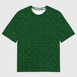 Футболка оверсайз женская Тёмно-зелёный текстурированный, цвет: 3D-принт