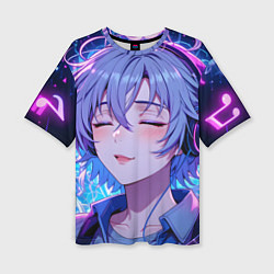 Футболка оверсайз женская Влюбленный в музыку, цвет: 3D-принт