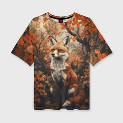 Футболка оверсайз женская Лис в лесной чаще, цвет: 3D-принт