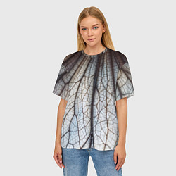 Футболка оверсайз женская Прожилки растения, цвет: 3D-принт — фото 2