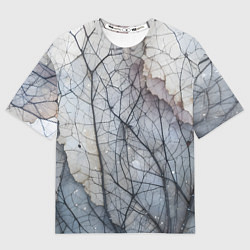 Футболка оверсайз женская Прожилки листьев, цвет: 3D-принт