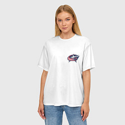 Футболка оверсайз женская Columbus blue jackets - Sergey Bobrovsky, цвет: 3D-принт — фото 2