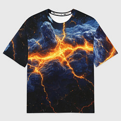 Футболка оверсайз женская Молнии в разбитом небе, цвет: 3D-принт