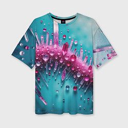 Футболка оверсайз женская Розовые кристаллы, цвет: 3D-принт