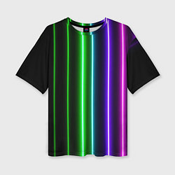 Женская футболка оверсайз Neon lines