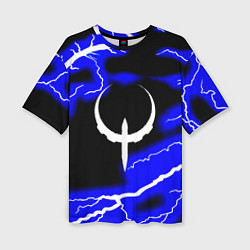 Футболка оверсайз женская Quake молнии шторм, цвет: 3D-принт