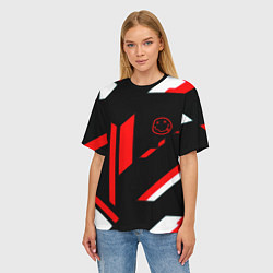 Футболка оверсайз женская Nirvana текстура полосы, цвет: 3D-принт — фото 2