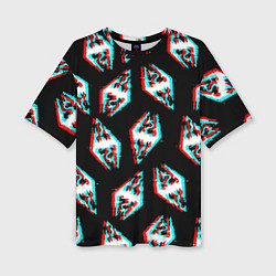 Футболка оверсайз женская Skyrim glitch logo patten, цвет: 3D-принт