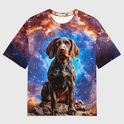 Футболка оверсайз женская Дратхаар в космосе, цвет: 3D-принт