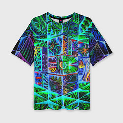 Футболка оверсайз женская Психоделика узор кислотный, цвет: 3D-принт