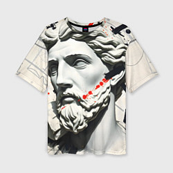 Футболка оверсайз женская Античный портрет зарисовки, цвет: 3D-принт