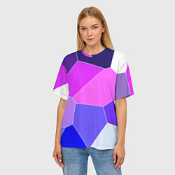 Футболка оверсайз женская Сине-розовый крупные фрагменты, цвет: 3D-принт — фото 2