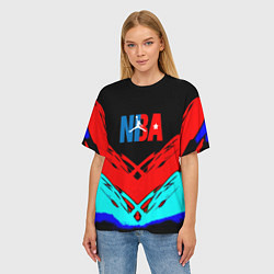 Футболка оверсайз женская NBA краски геометрия, цвет: 3D-принт — фото 2