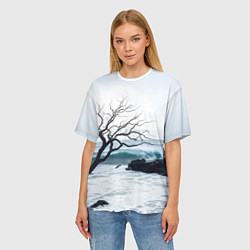 Футболка оверсайз женская Дерево в море, цвет: 3D-принт — фото 2