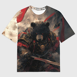 Футболка оверсайз женская Самурай медведь, цвет: 3D-принт