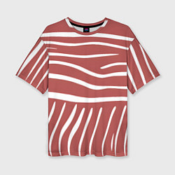 Футболка оверсайз женская Полоски красной зебры, цвет: 3D-принт