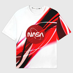 Женская футболка оверсайз Nasa абстрактные полосы