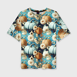 Футболка оверсайз женская Маленькие тыковки, цвет: 3D-принт