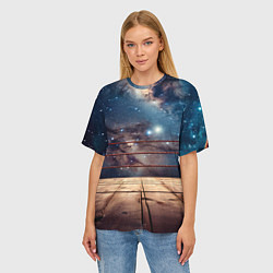 Футболка оверсайз женская Космический ринг, цвет: 3D-принт — фото 2