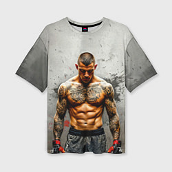 Футболка оверсайз женская Дастин Порье на сером, цвет: 3D-принт