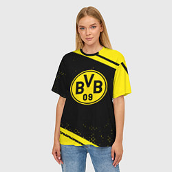 Футболка оверсайз женская Borussia полосы, цвет: 3D-принт — фото 2