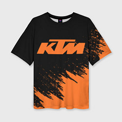 Футболка оверсайз женская Оранжевый КТМ, цвет: 3D-принт