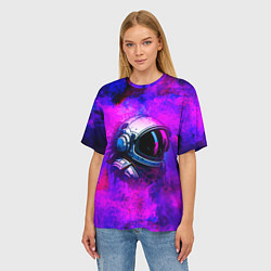 Футболка оверсайз женская Космонавт в красках, цвет: 3D-принт — фото 2