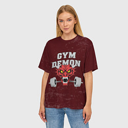 Футболка оверсайз женская Gym demon, цвет: 3D-принт — фото 2