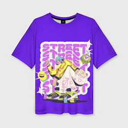 Женская футболка оверсайз Street Y2K girl violet