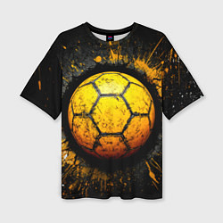 Женская футболка оверсайз Гандбольный мяч на черном