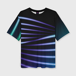 Футболка оверсайз женская Color black blue, цвет: 3D-принт