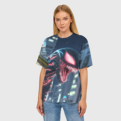 Футболка оверсайз женская Чужой в аниме стиле, цвет: 3D-принт — фото 2