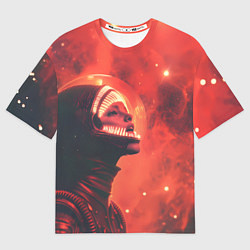 Футболка оверсайз женская Девушка в космосе в костюме чужого, цвет: 3D-принт
