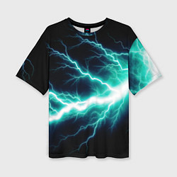 Женская футболка оверсайз Lightning blue