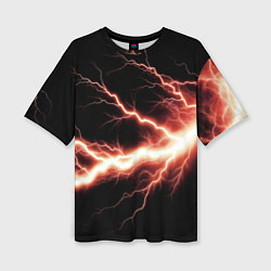 Женская футболка оверсайз Lightning red