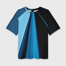 Футболка оверсайз женская Black blue, цвет: 3D-принт