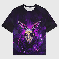 Женская футболка оверсайз Кибернетический кролик