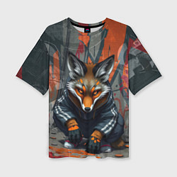 Женская футболка оверсайз Лис из подворотни