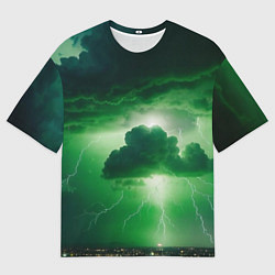 Футболка оверсайз женская Зелёный гром, цвет: 3D-принт