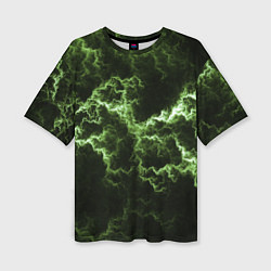 Футболка оверсайз женская Lightning green glow, цвет: 3D-принт