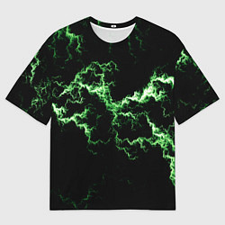 Футболка оверсайз женская Lightning green glow, цвет: 3D-принт