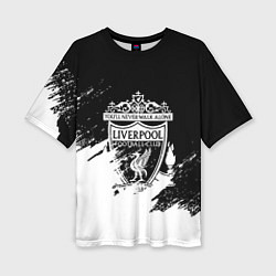 Футболка оверсайз женская Liverpool краски белые, цвет: 3D-принт