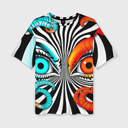 Женская футболка оверсайз Глаз и щупальца