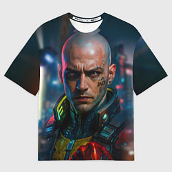Футболка оверсайз женская Мужчина в стиле киберпанка, цвет: 3D-принт