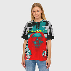 Футболка оверсайз женская Cyberpunk 2077 гранж, цвет: 3D-принт — фото 2