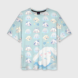 Женская футболка оверсайз Нежные зайки