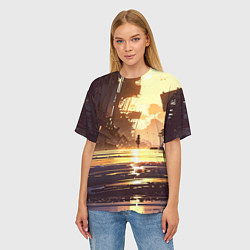 Футболка оверсайз женская Аниме под солнцем, цвет: 3D-принт — фото 2