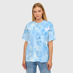 Футболка оверсайз женская Прозрачная голубая вода, цвет: 3D-принт — фото 2